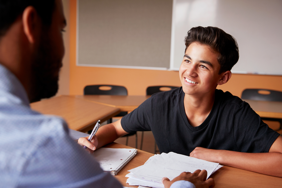 Boy smiling while attending O level chemistry tuition