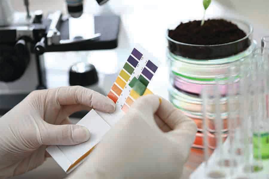 scientist using chemistry to test soil acidity scientist using chemistry to test soil acidity